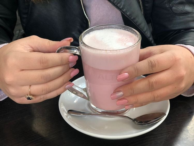 Pink latte mix 