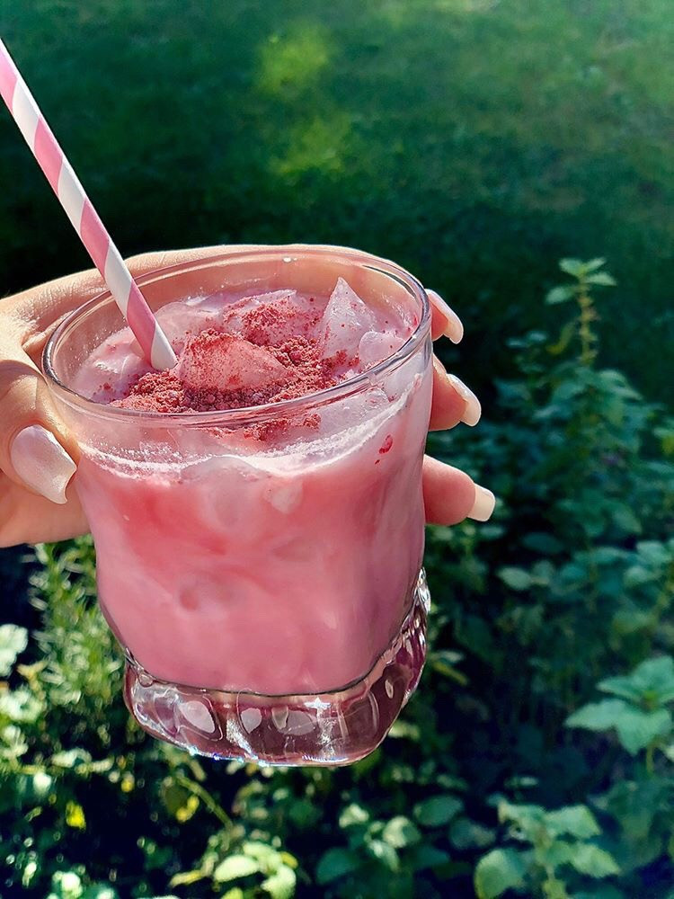 Pink latte mix 