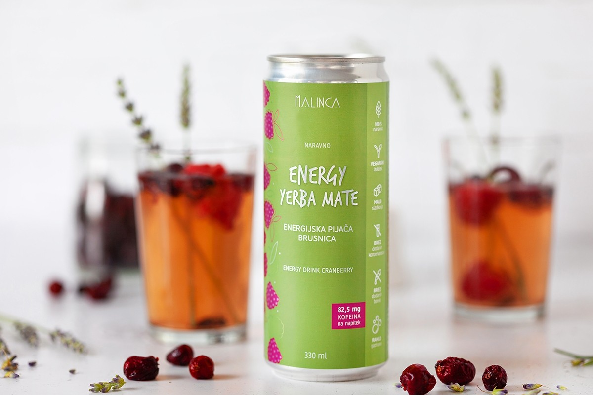 Natural energy drink cranberry