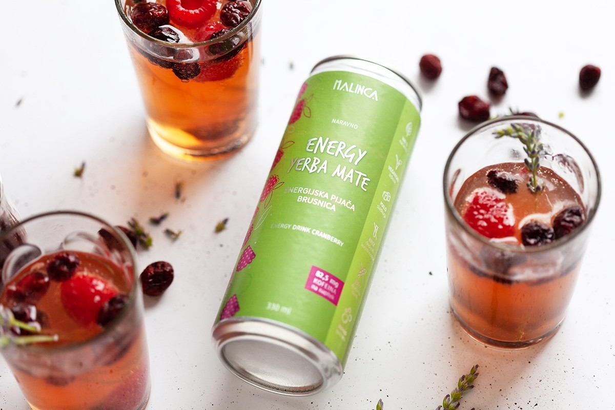 Natural energy drink cranberry