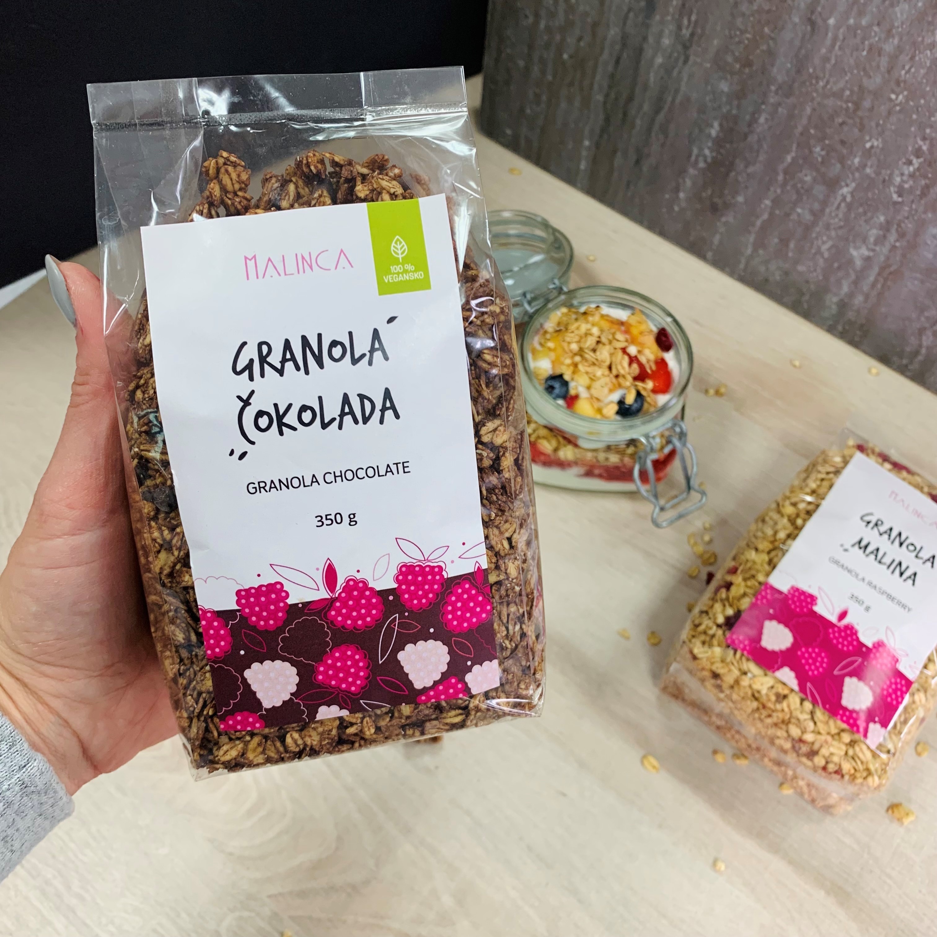 Homemade granola with chocolate 