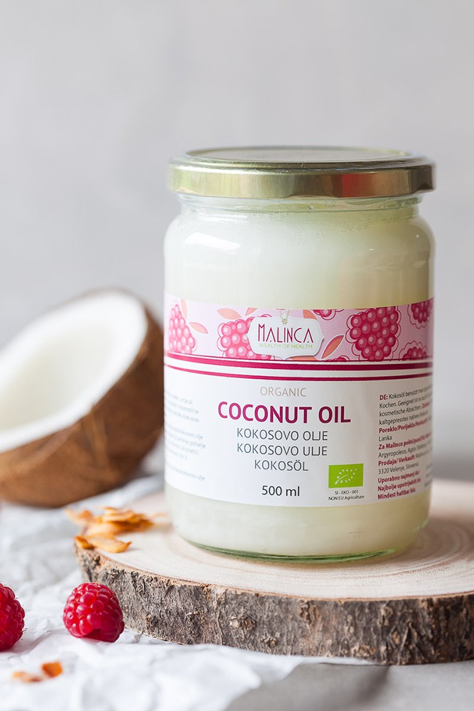 Organic Extra Virgin Coconut Oil 500ml | Malinca.eu