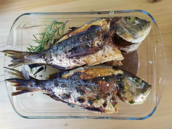 Grilled sea bream